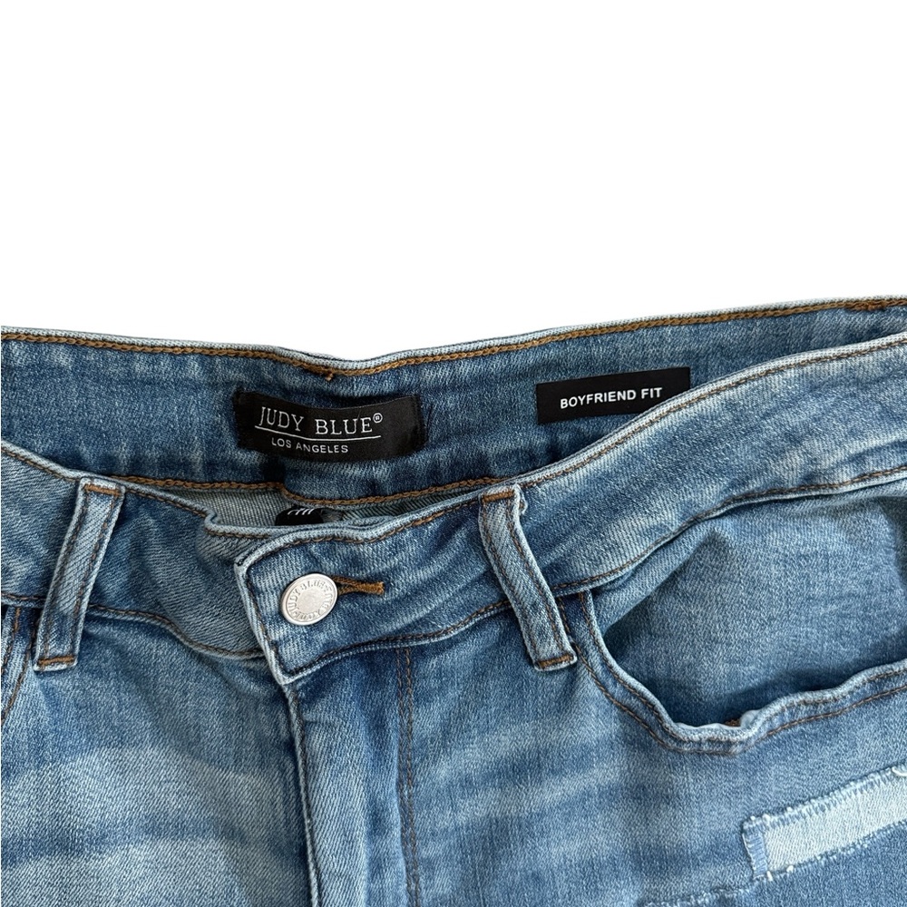 Judy Blue Boyfriend Fit High Waist Cuff Patch Size 14W - Picture 4 of 10